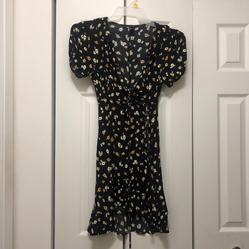 Forever 21 sunflower wrap dress